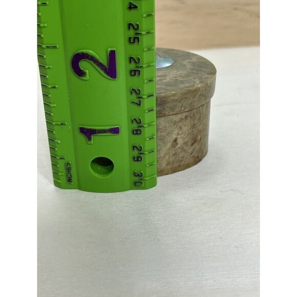 Vintage Soapstone Oval Blue Abalone & Onyx Tulip Inlay Keepsake Box Blue - Picture 16 of 16